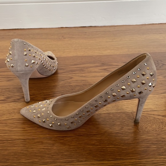 J Crew suede studded heels - Picture 3 of 4